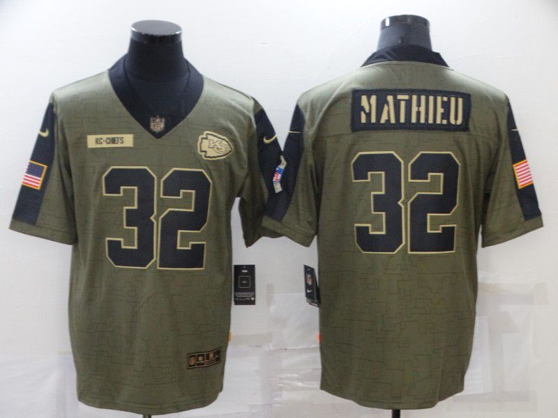 Men Kansas City Chiefs #32 Mathieu green Nike Olive Salute To Service Limited NFL Jersey->kansas city chiefs->NFL Jersey